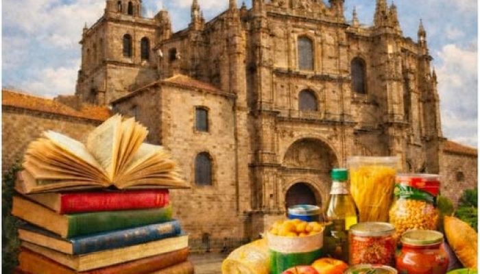 En Plasencia se donan alimentos y se recogen libros